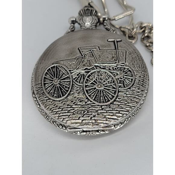 George Selden 1895 Commemoration of The Automobile Pocket Watch Silver Finish - Picture 3 of 4